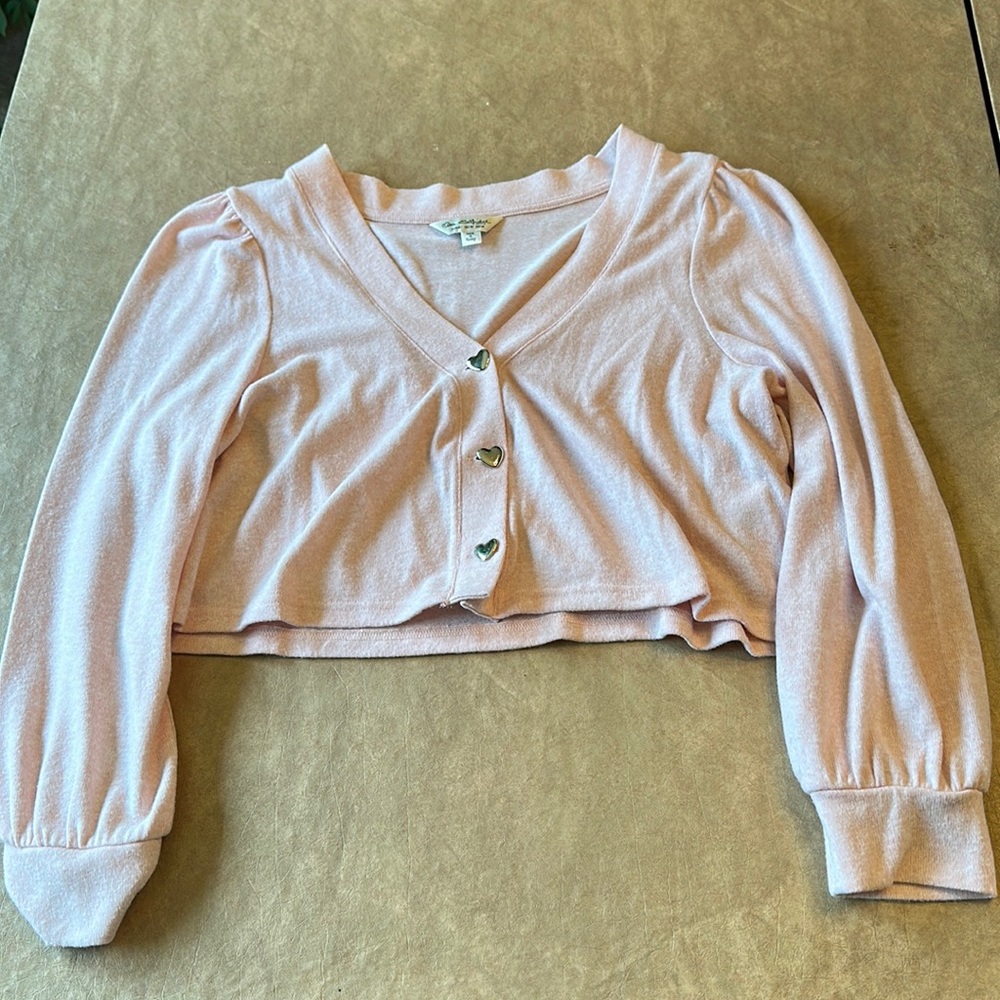 Miss Selfridge heart button cardigan